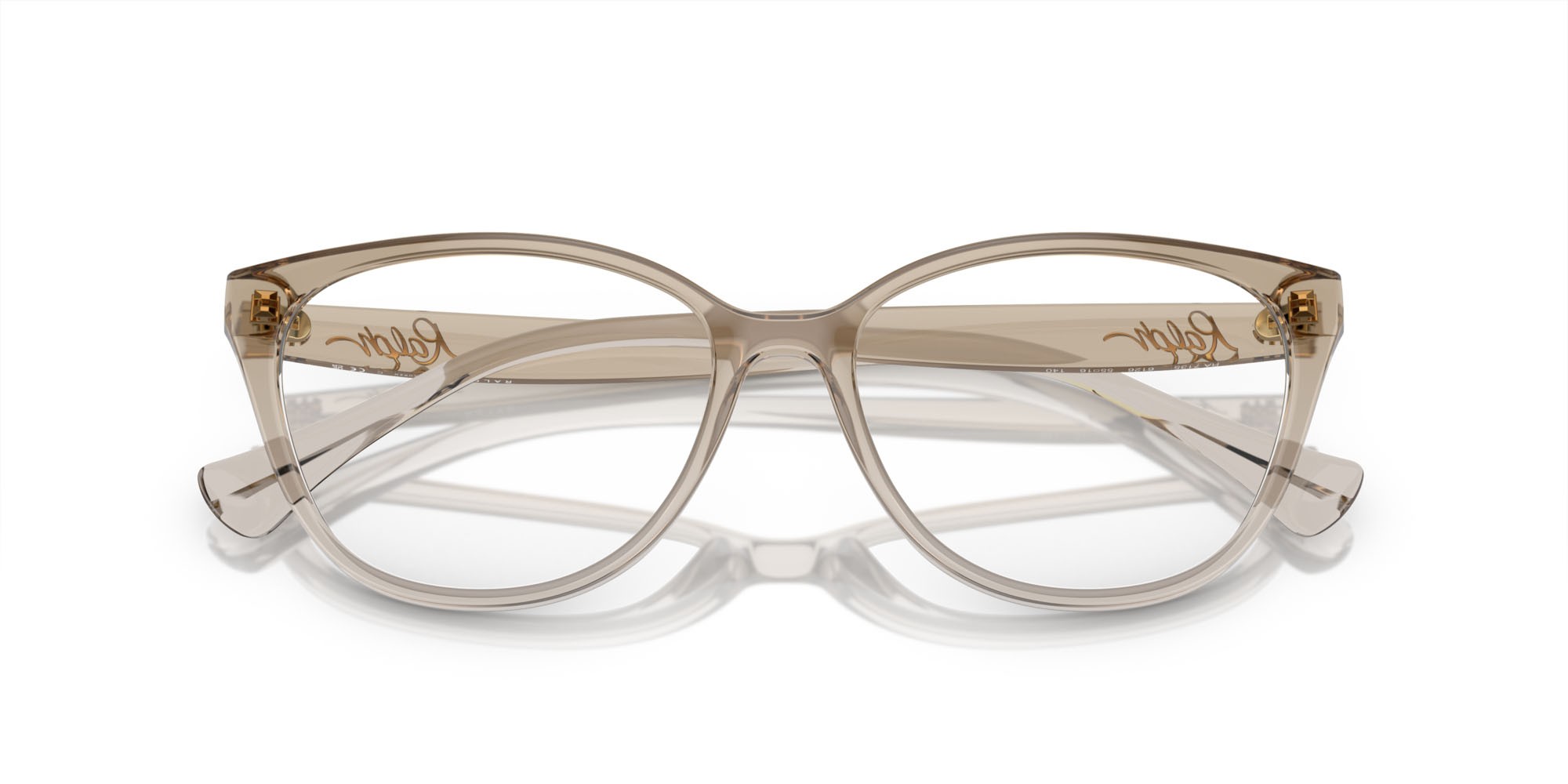 Eyeglasses Ralph RA 7135 (6126) color marrone brillante trasparente shape cat eye lenses lente demo