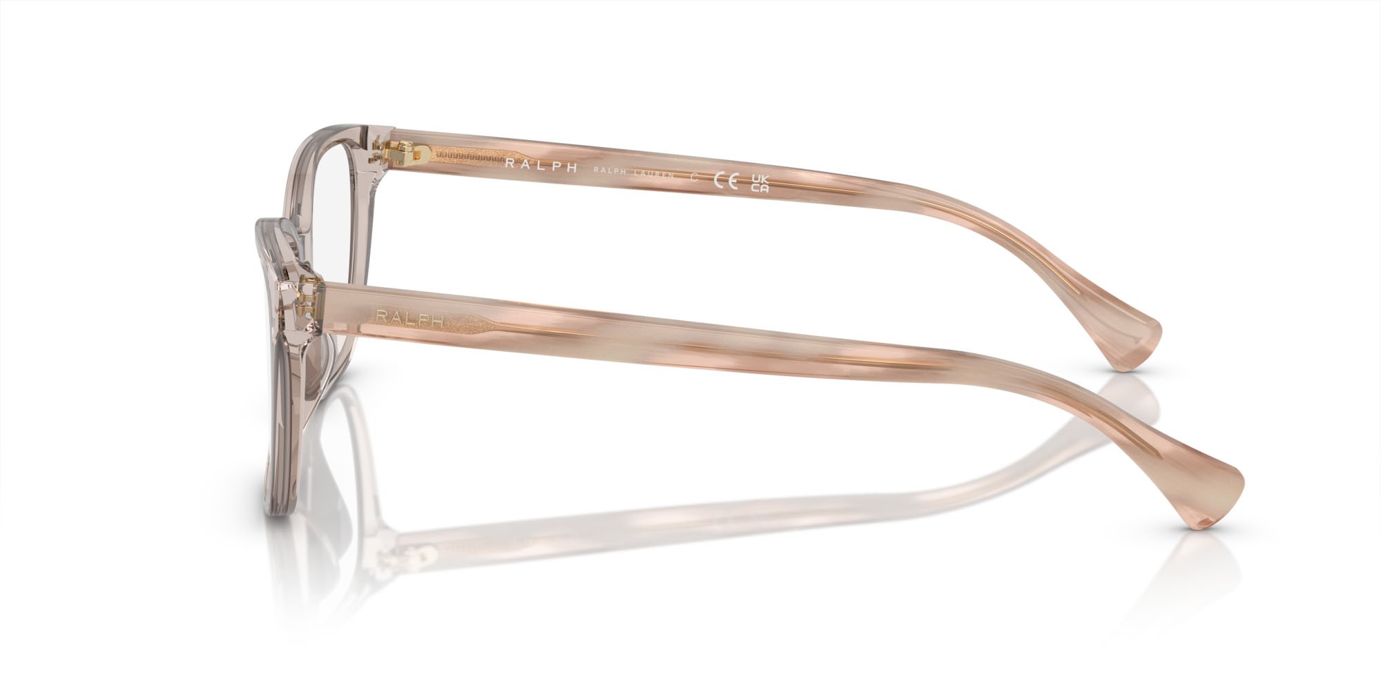 Eyeglasses Ralph RA 7137U (6124) color beige trasparente lucido shape square lenses lente demo