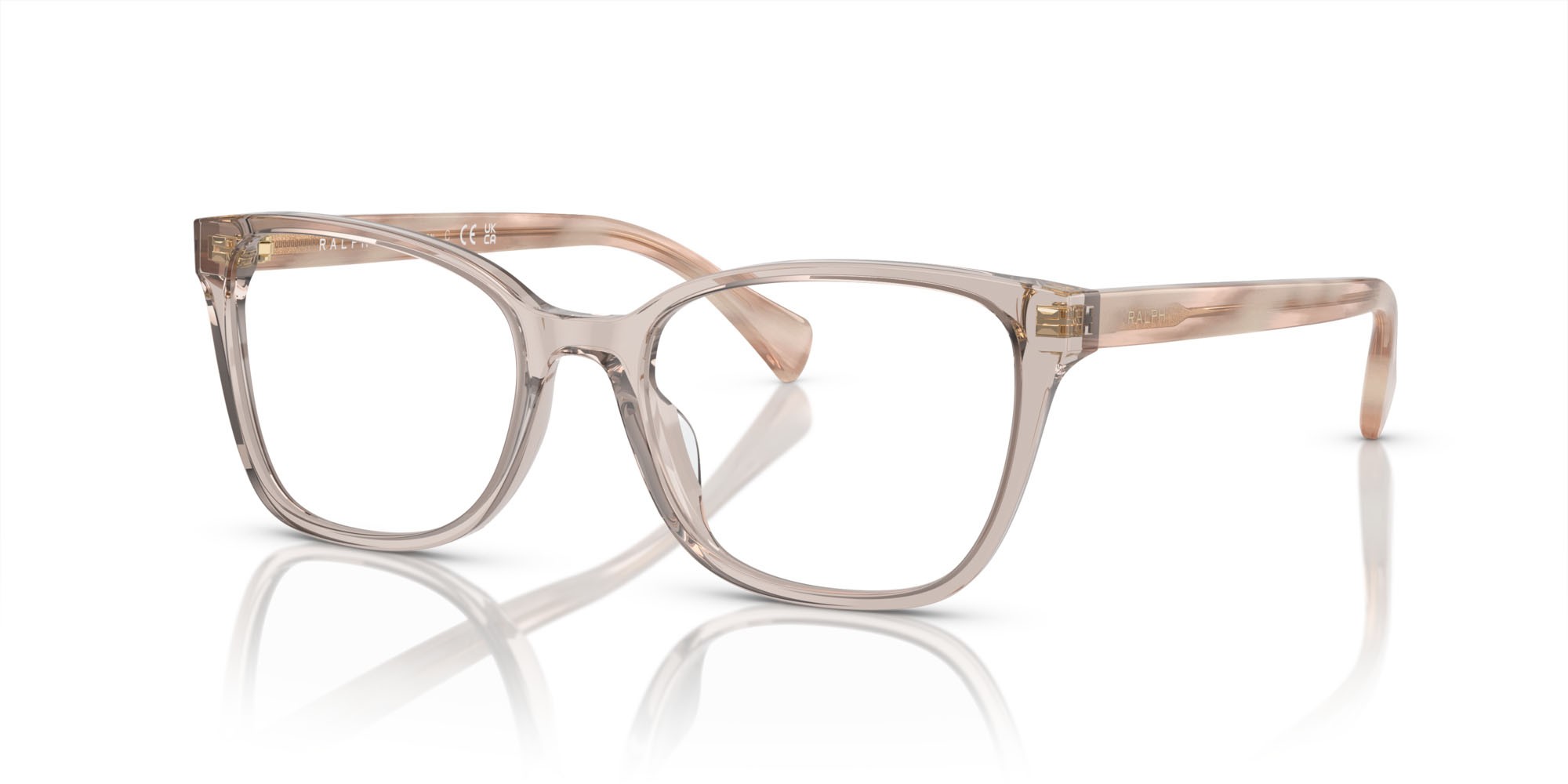 Eyeglasses Ralph RA 7137U (6124) color beige trasparente lucido shape square lenses lente demo