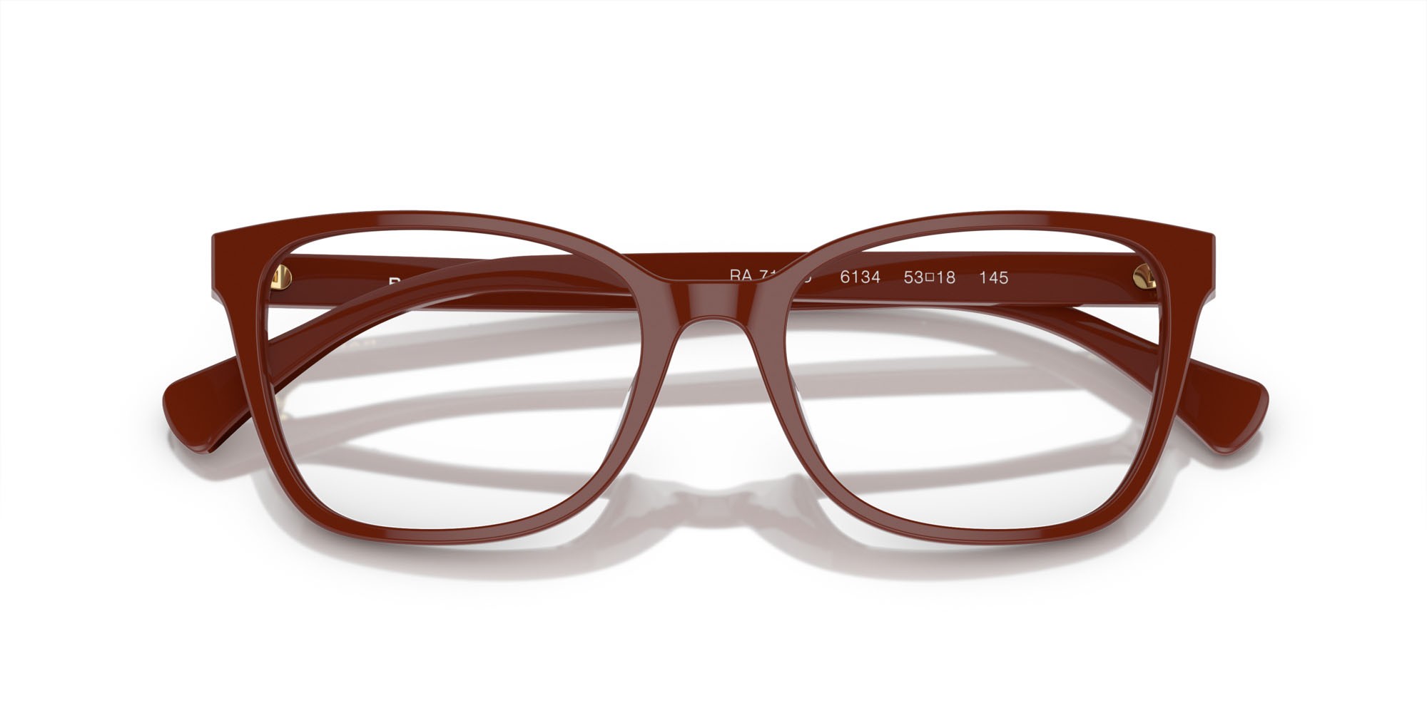 Eyeglasses Ralph RA 7137U (6134) color marrone lucido rosso shape square lenses lente demo