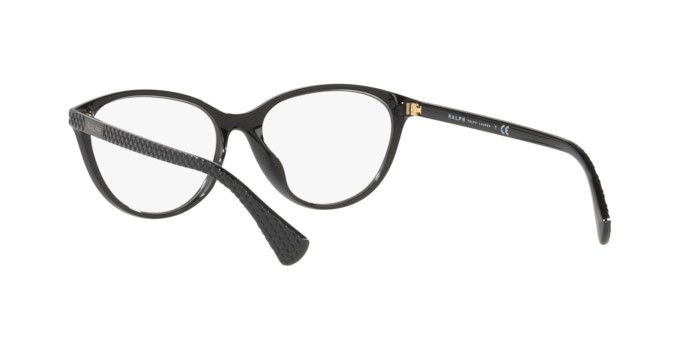 Brillen Ralph RA 7140U (5001) farbe shiny black form cat-eye gläser demo lens