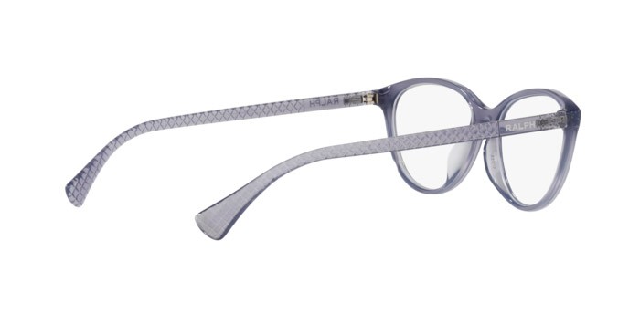 Eyeglasses Ralph RA 7140U (6005) color shiny transparent violet shape cat eye lenses demo lens