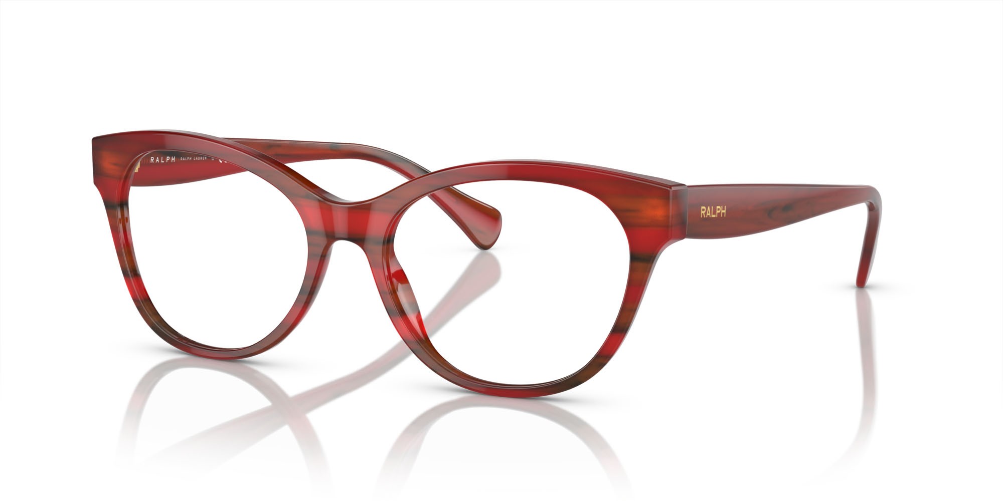 Eyeglasses Ralph RA 7141 (5989) color striato havana rosso shape cat eye lenses lente demo