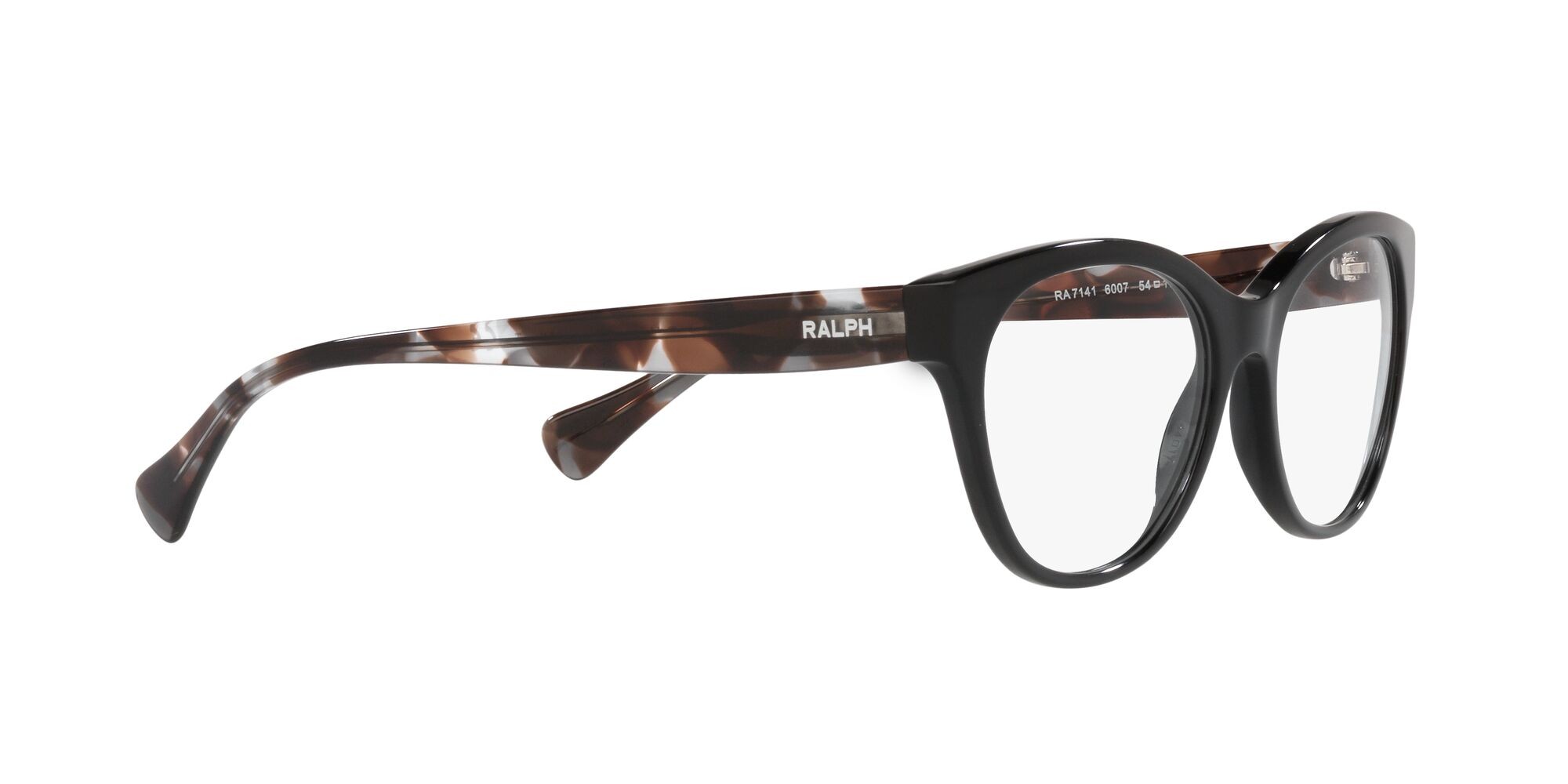 Eyeglasses Ralph RA 7141 (6007) color nero lucido shape cat eye lenses lente demo