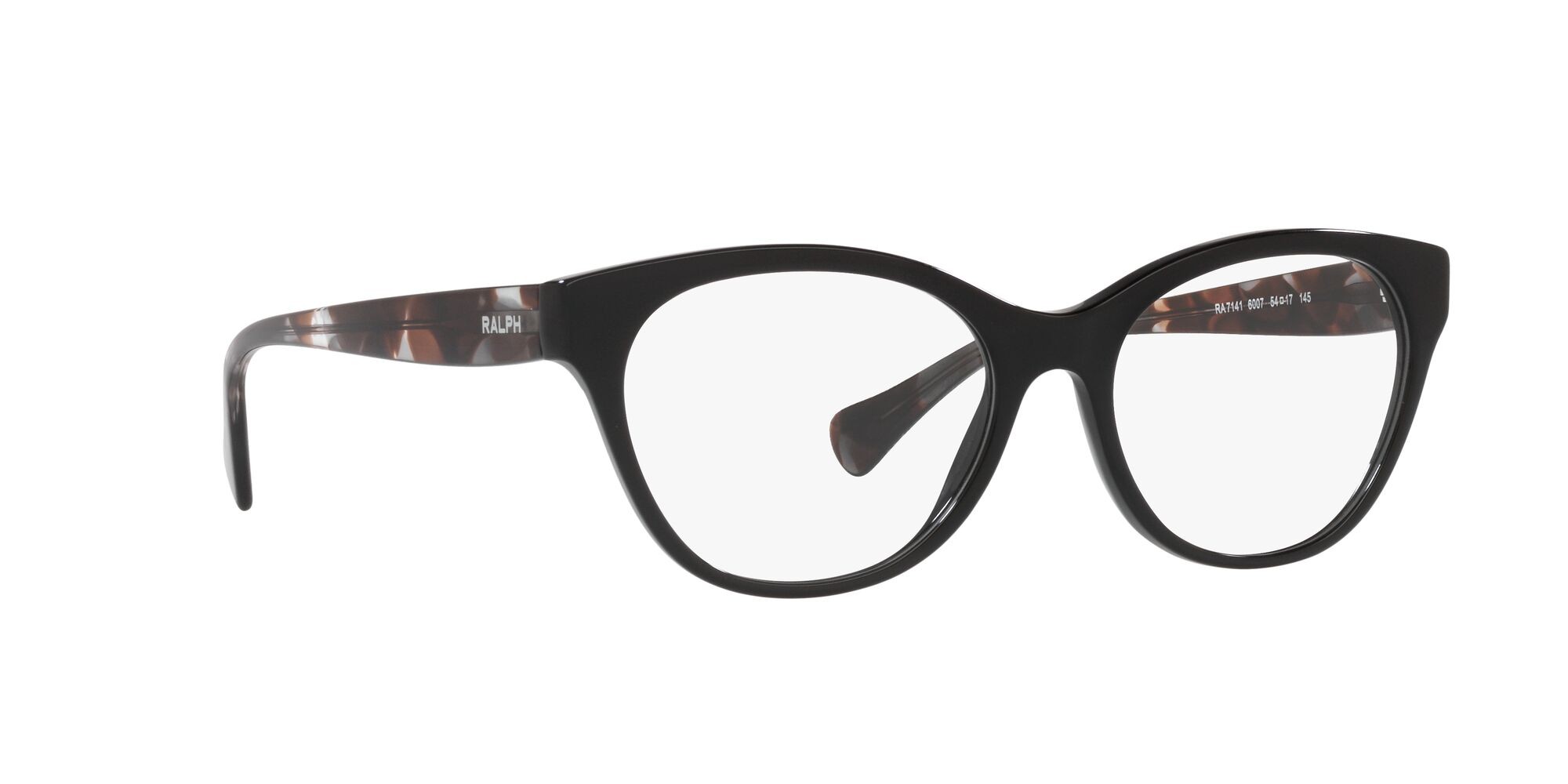 Eyeglasses Ralph RA 7141 (6007) color nero lucido shape cat eye lenses lente demo