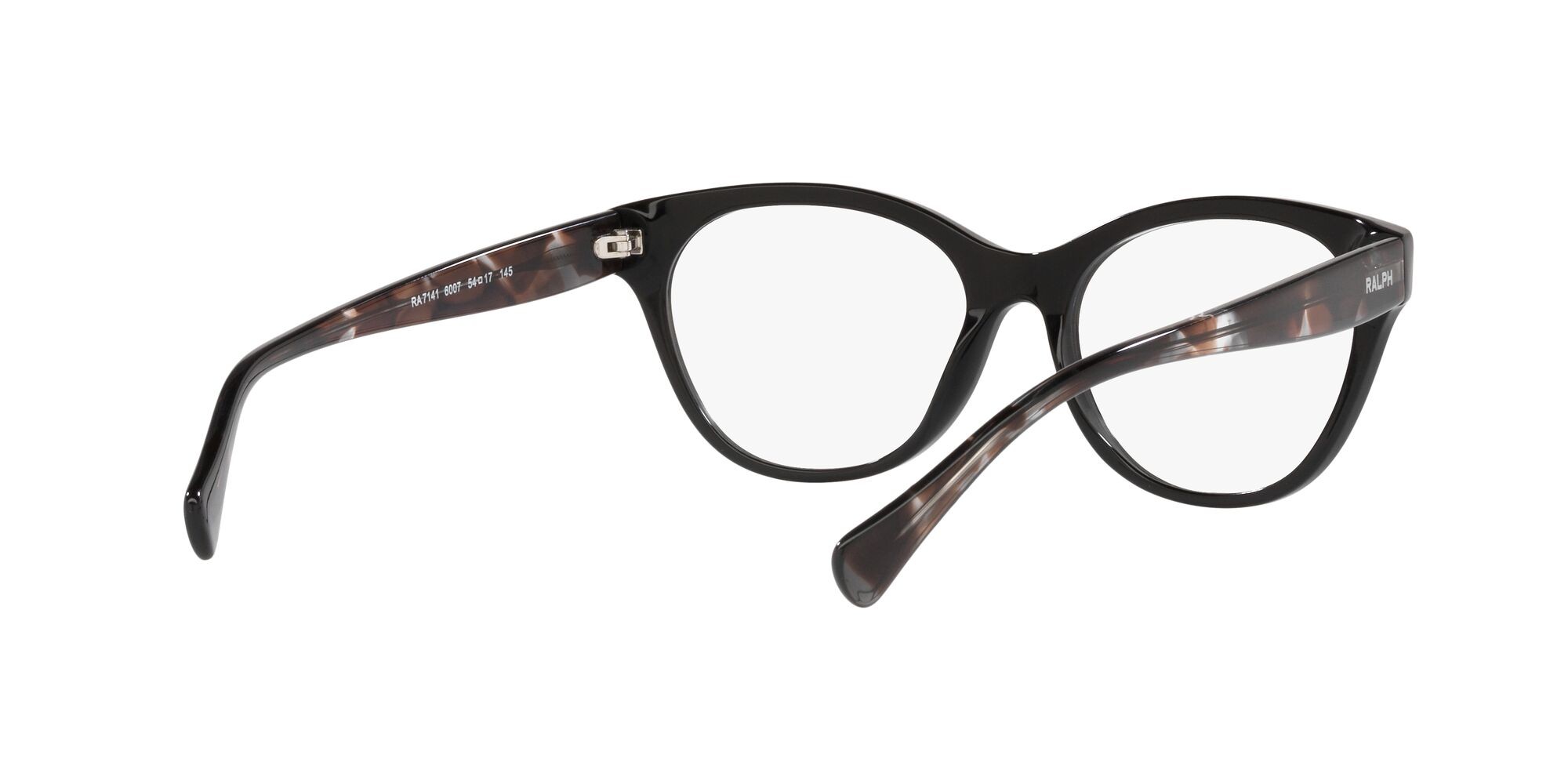 Eyeglasses Ralph RA 7141 (6007) color nero lucido shape cat eye lenses lente demo