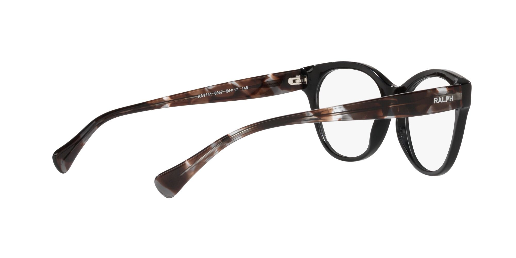 Eyeglasses Ralph RA 7141 (6007) color nero lucido shape cat eye lenses lente demo