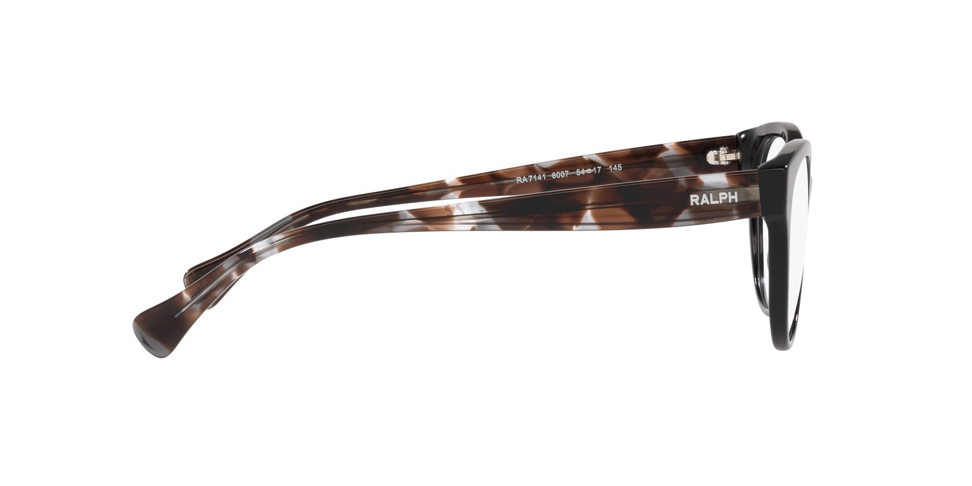Eyeglasses Ralph RA 7141 (6007) color nero lucido shape cat eye lenses lente demo