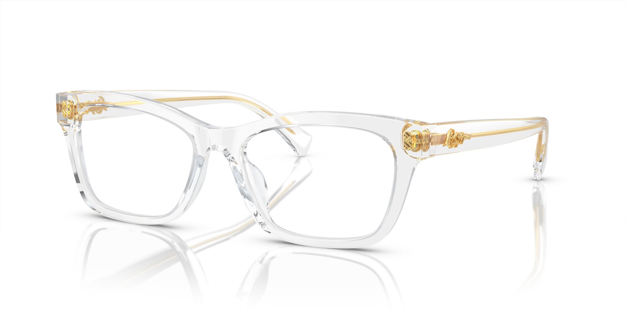 Occhiali da vista Ralph RA 7154U (5331) colore crystal brillante forma rettangolare lenti lente demo