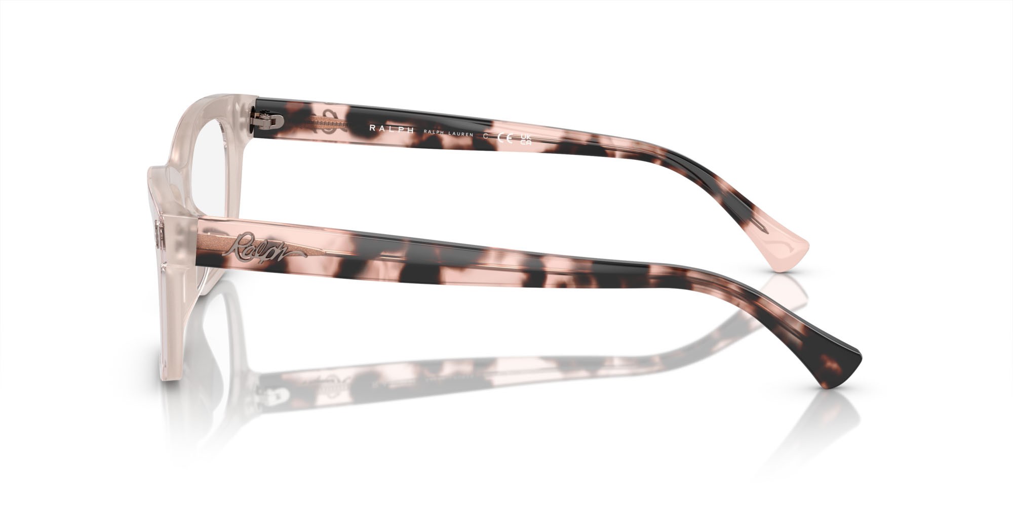 Eyeglasses Ralph RA 7154U (6119) color rosa opalino brillante shape rectangle lenses lente demo