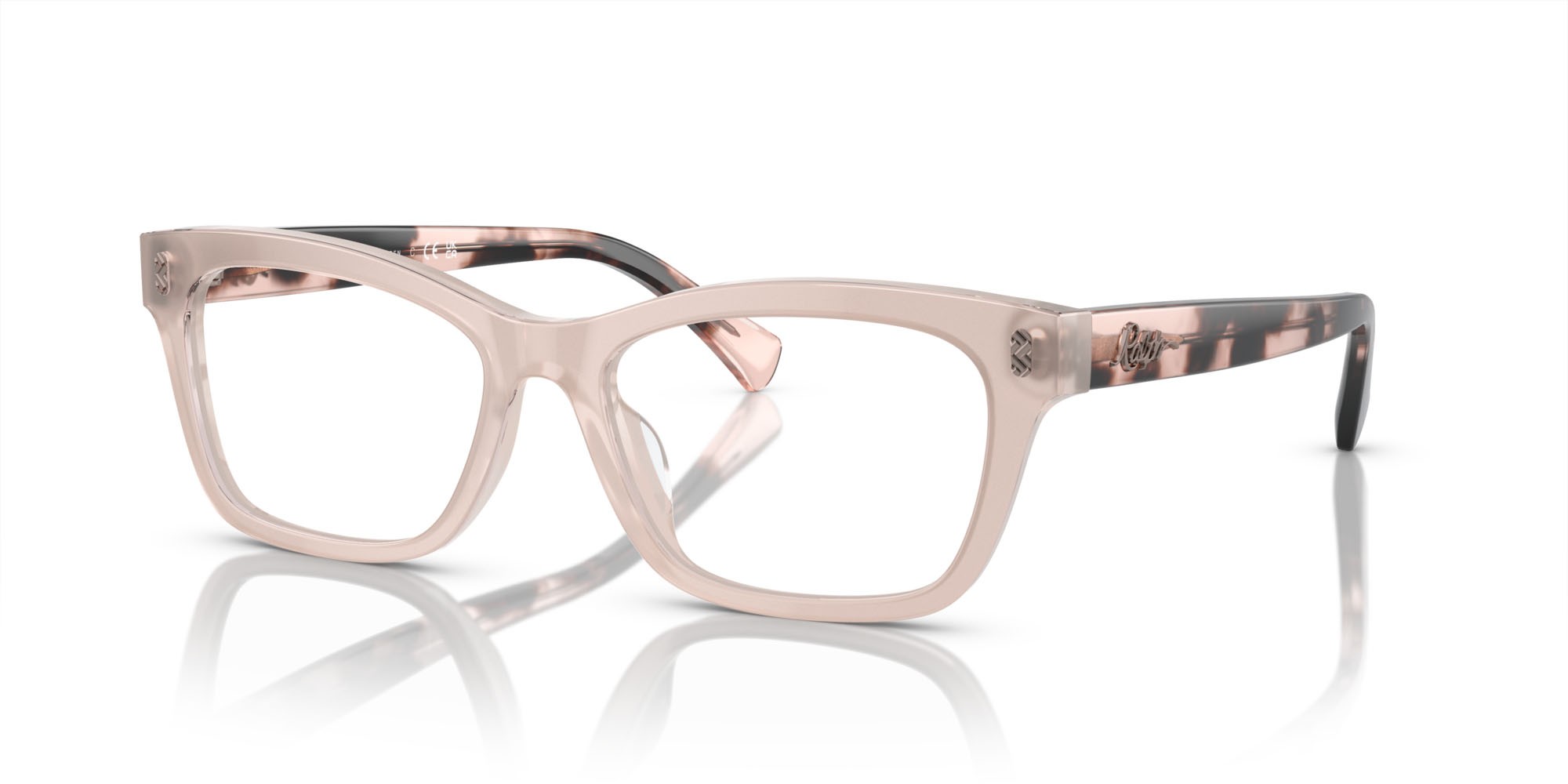 Eyeglasses Ralph RA 7154U (6119) color rosa opalino brillante shape rectangle lenses lente demo