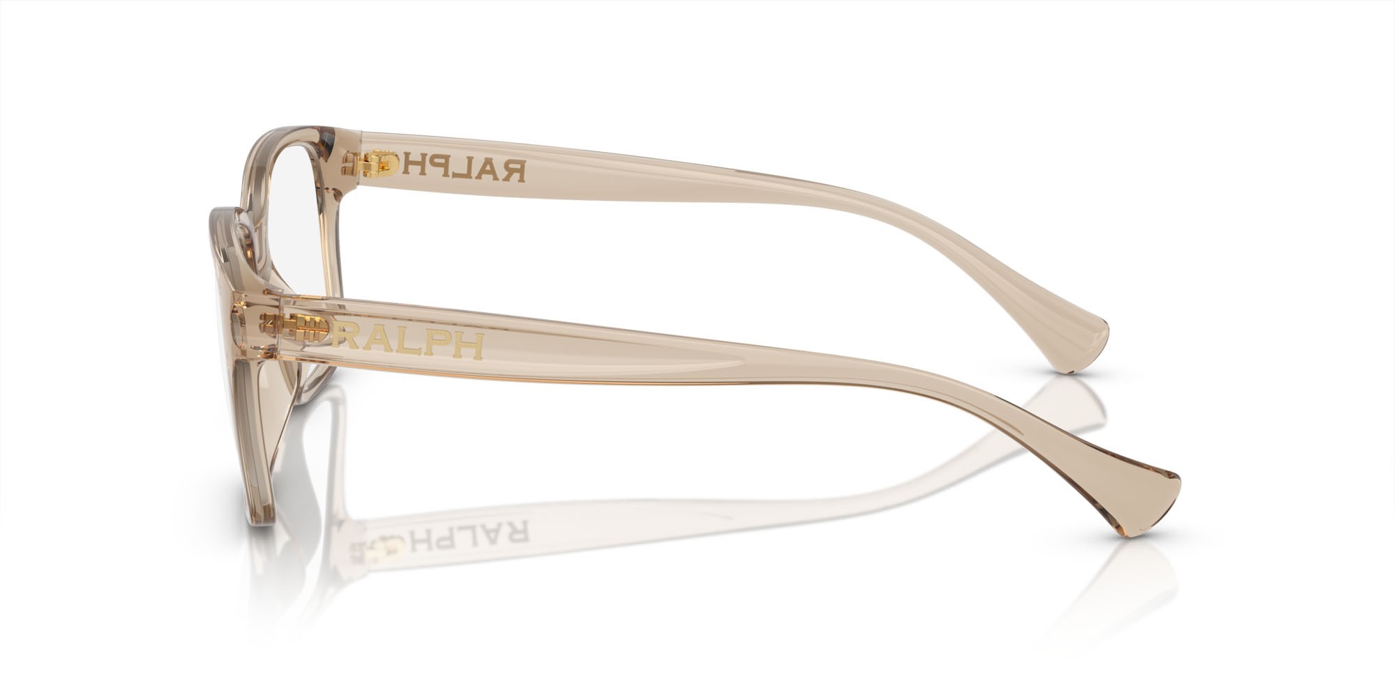 Eyeglasses Ralph RA 7155U (5802) color beige trasparente lucido shape square lenses lente demo