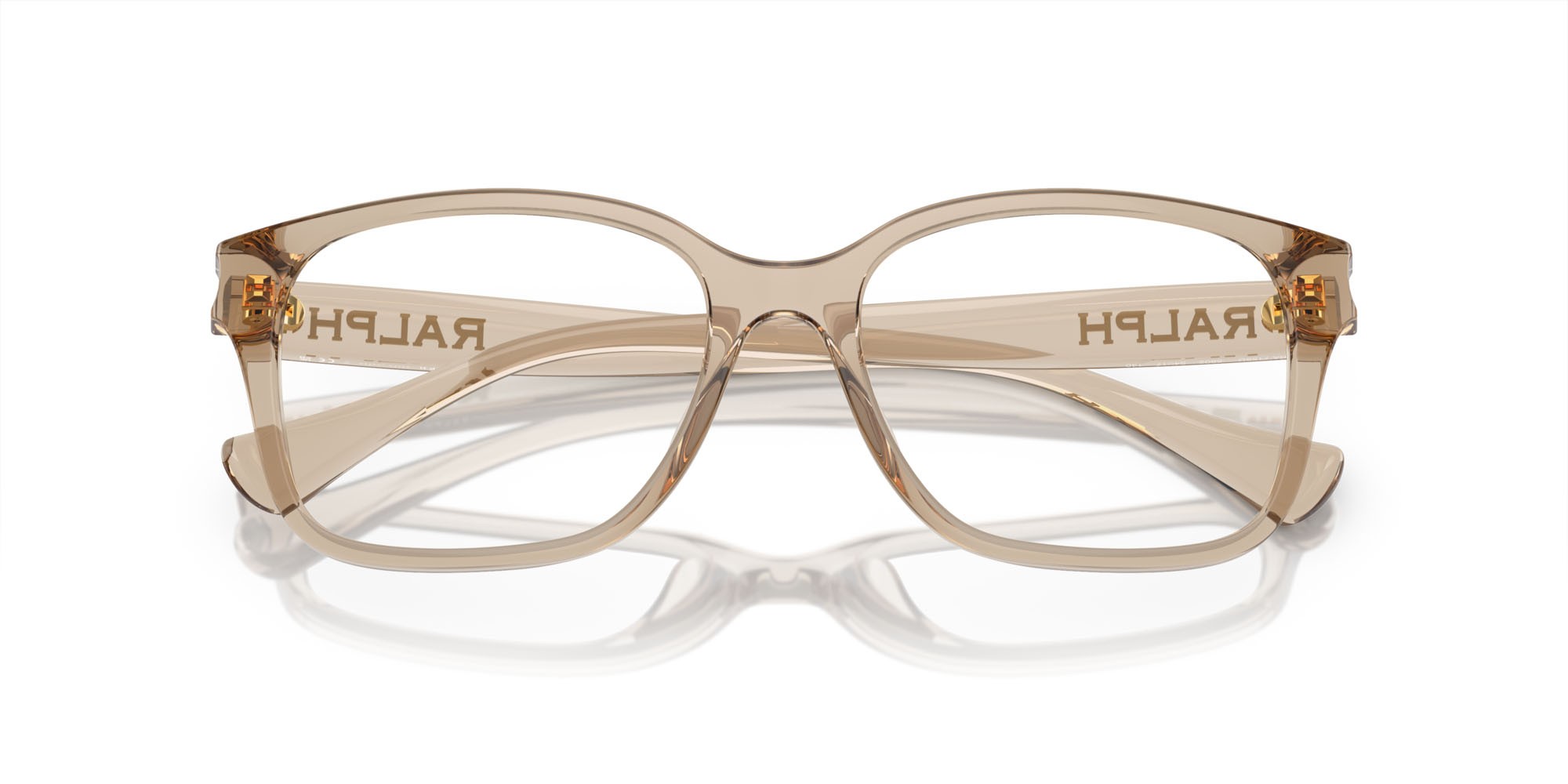 Eyeglasses Ralph RA 7155U (5802) color beige trasparente lucido shape square lenses lente demo