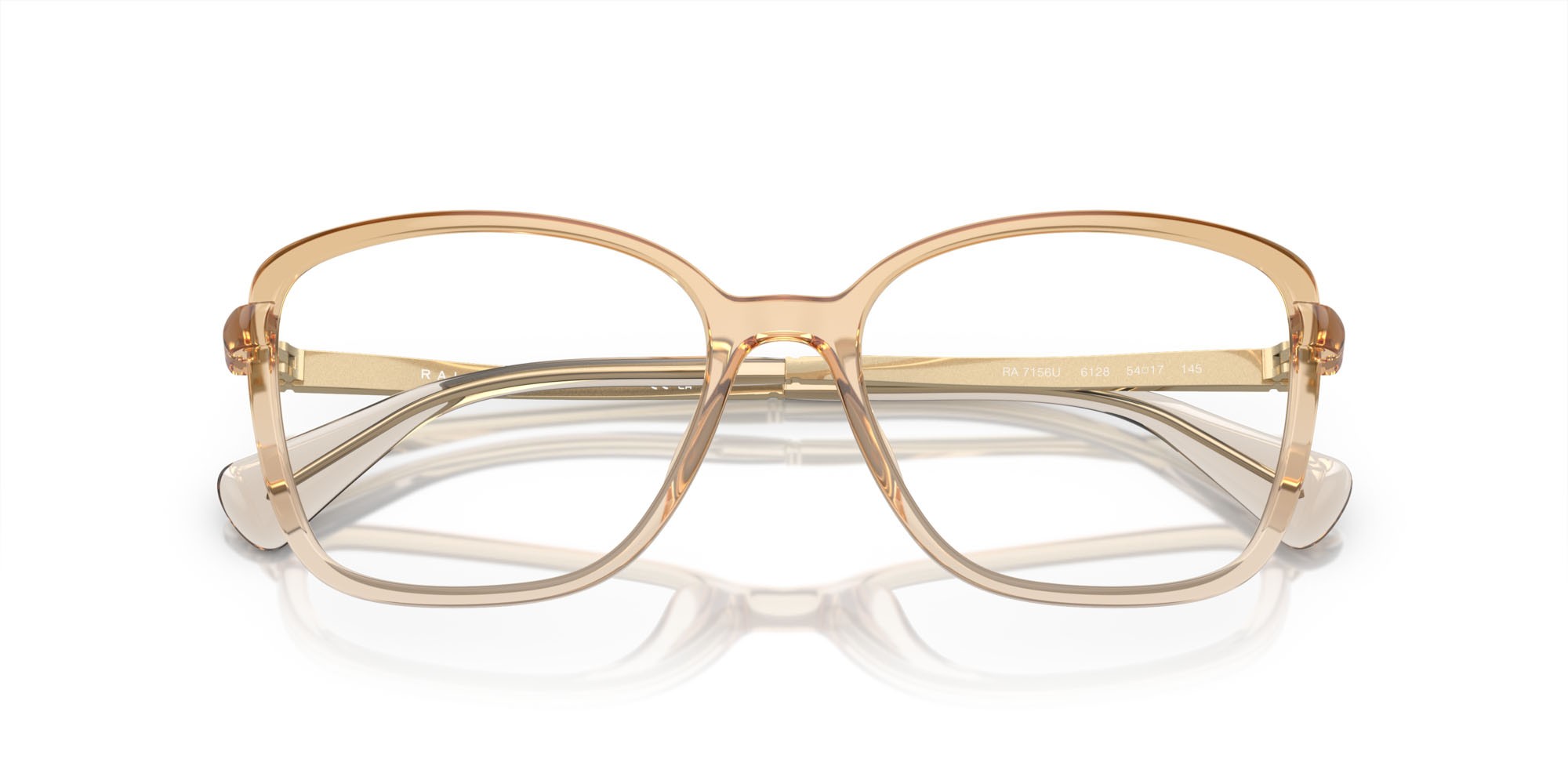 Brillen Ralph RA 7156U (6128) farbe marrone trasparente lucido form quadratisch gläser lente demo