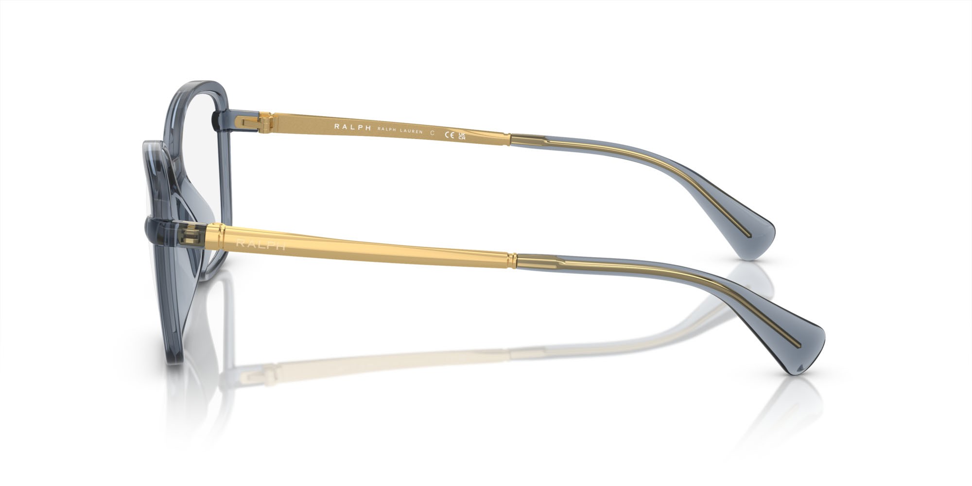 Eyeglasses Ralph RA 7156U (6130) color blu trasparente lucido shape square lenses lente demo