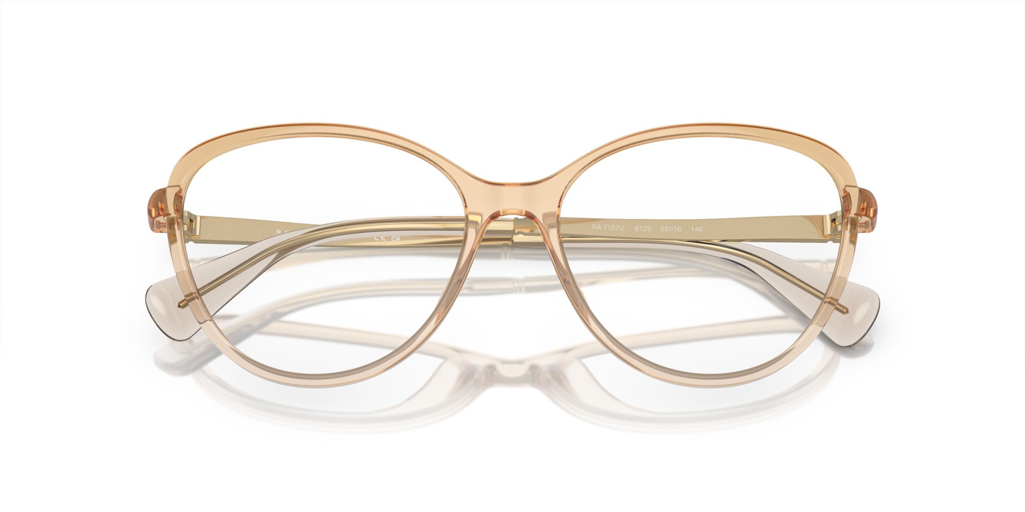 Brillen Ralph RA 7157U (6128) farbe marrone trasparente lucido form oval gläser lente demo