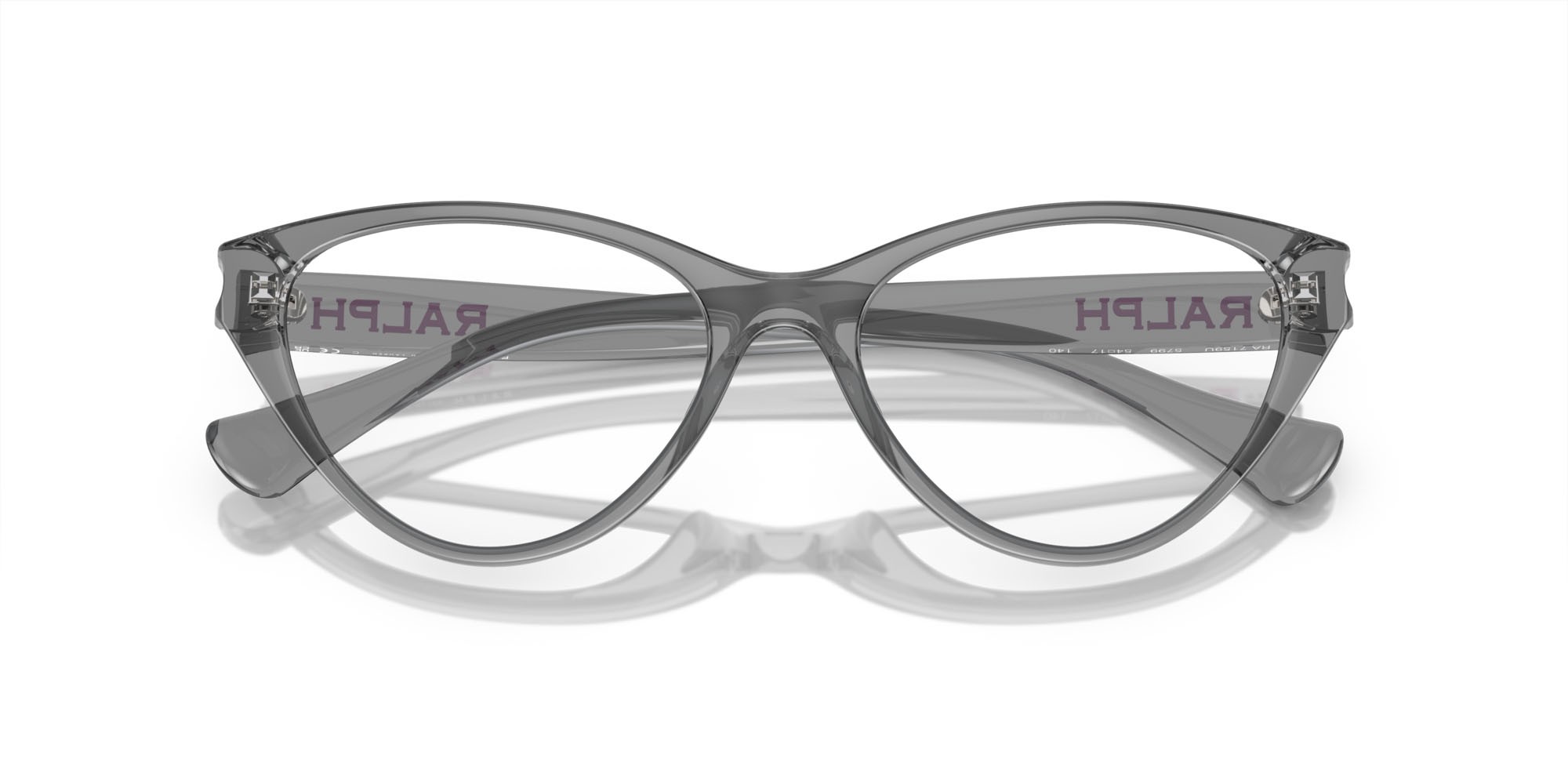 Eyeglasses Ralph RA 7159U (5799) color grigio trasparente shape cat eye lenses lente demo