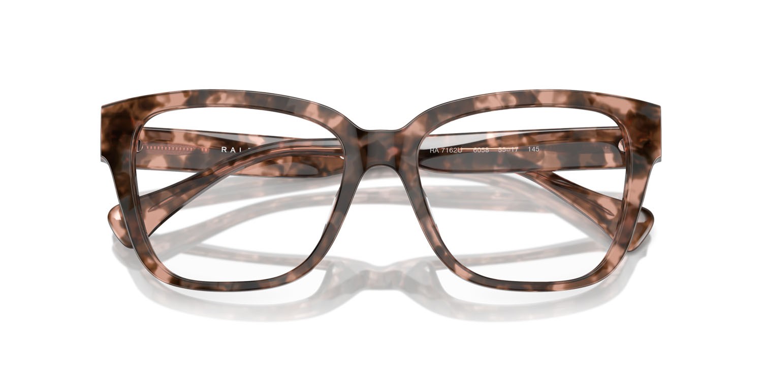 Eyeglasses Ralph RA 7162U (6058) color rosa lucido havana shape square lenses lente demo