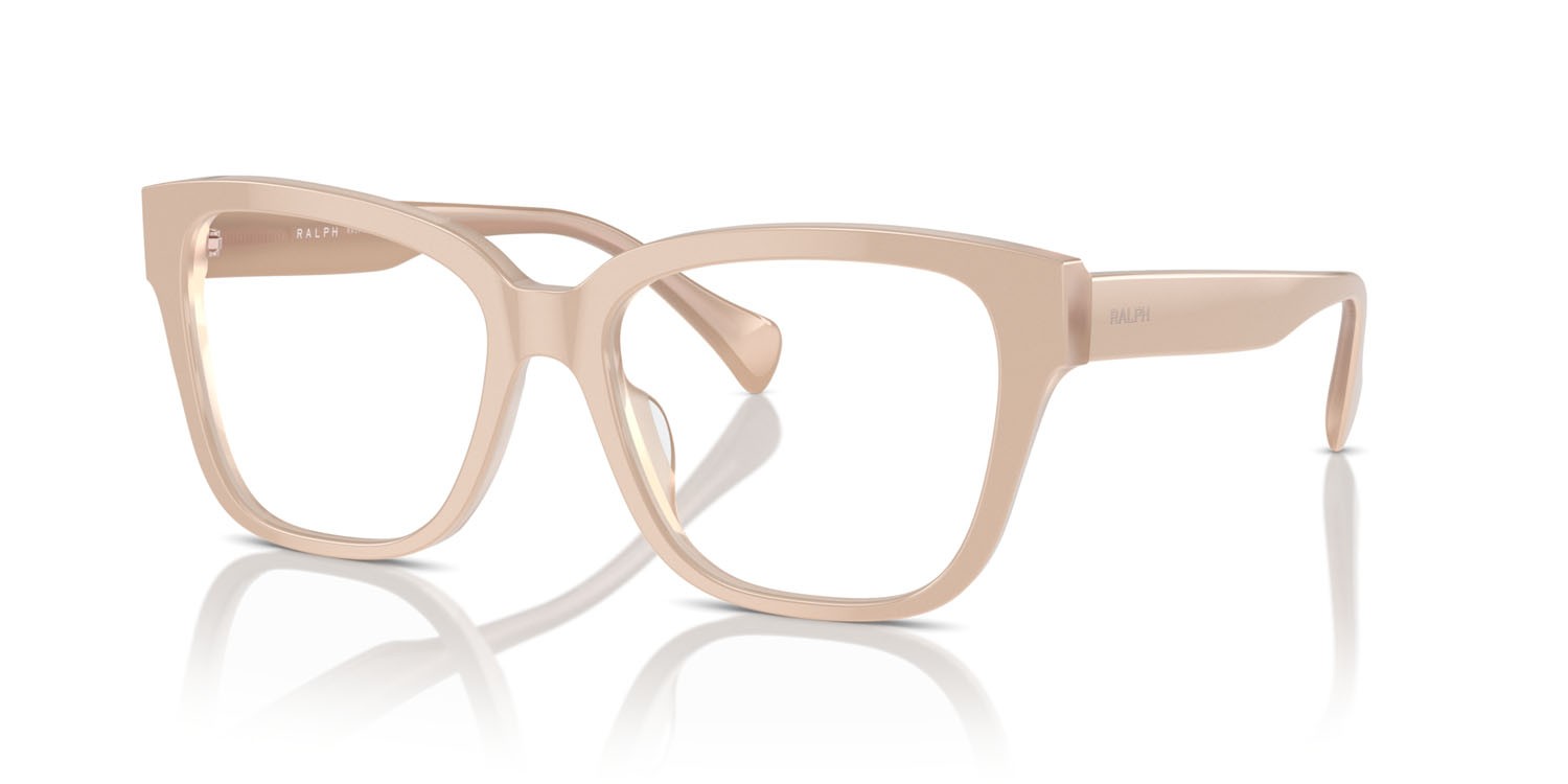 Eyeglasses Ralph RA 7162U (6063) color shiny beige on milky beige shape square lenses lente demo