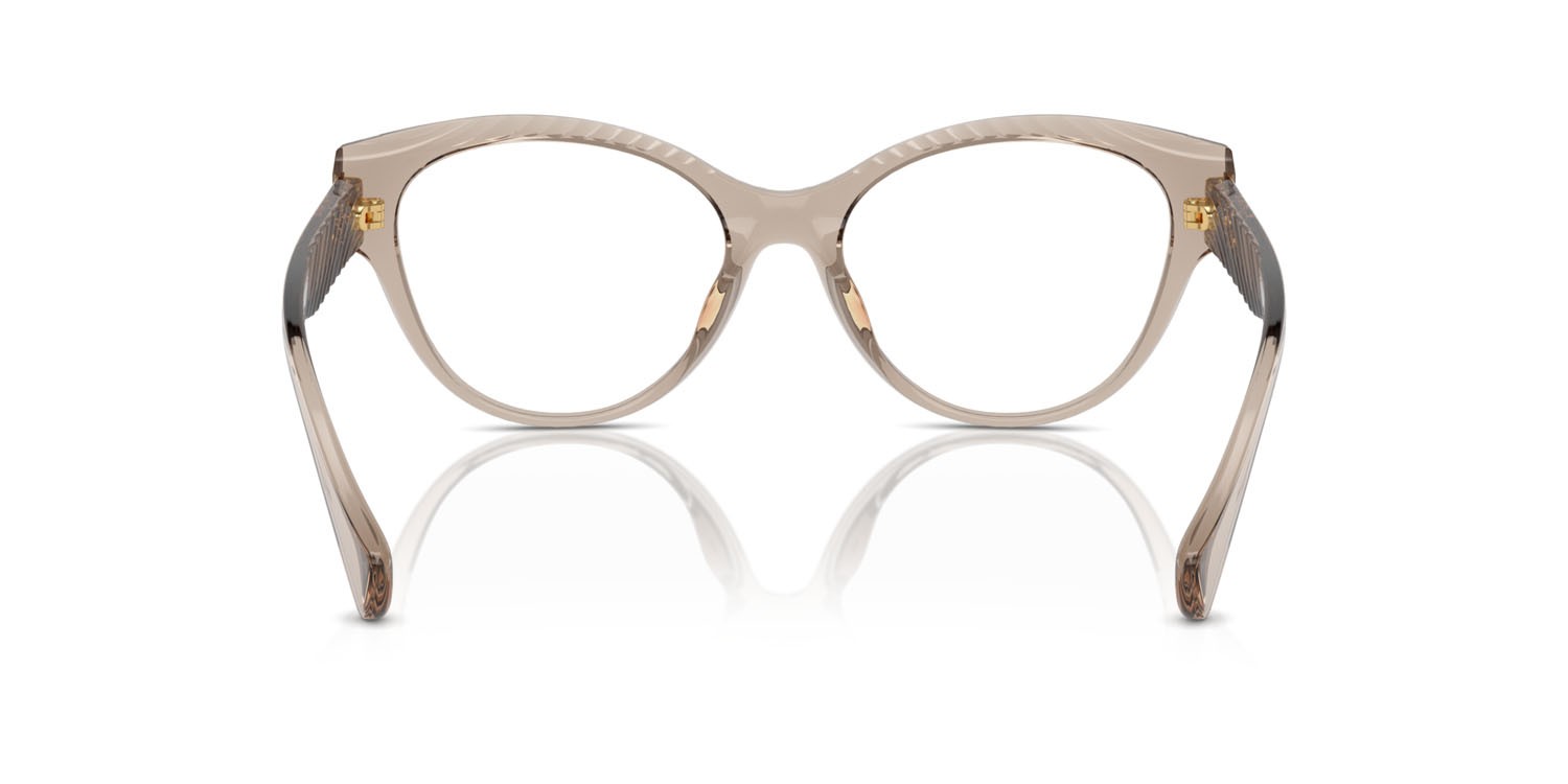 Eyeglasses Ralph RA 7164U (5802) color beige trasparente lucido shape butterfly lenses lente demo