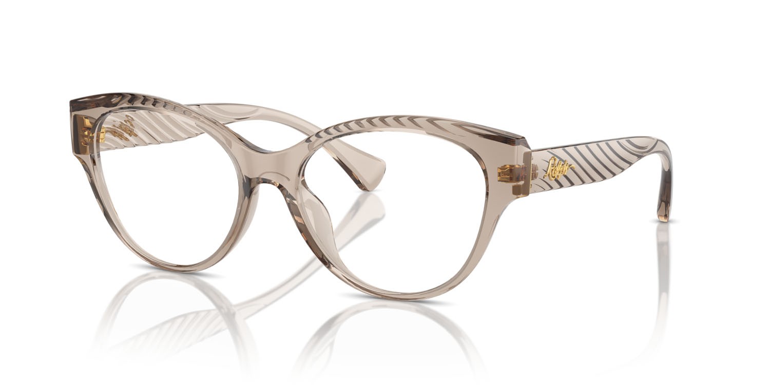Eyeglasses Ralph RA 7164U (5802) color beige trasparente lucido shape butterfly lenses lente demo