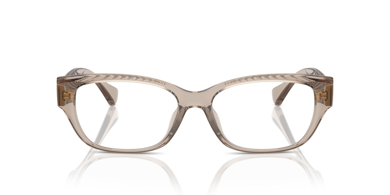 Occhiali da vista Ralph RA 7165U (5802) colore beige trasparente lucido forma ovale lenti lente demo