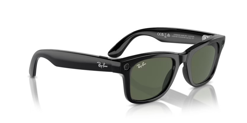 Occhiali da sole Ray-Ban Meta Smart Glasses Wayfarer RW 4006 (601/71) colore nero forma quadrato lenti verde