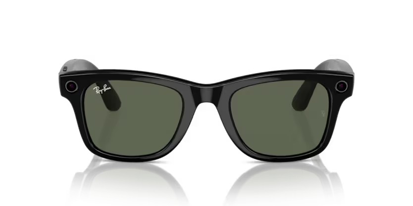 Occhiali da sole Ray-Ban Meta Smart Glasses Wayfarer RW 4006 (601/71) colore nero forma quadrato lenti verde