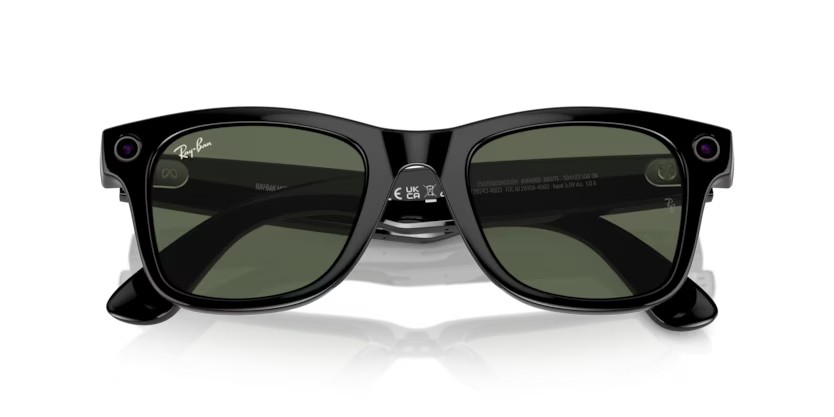 Occhiali da sole Ray-Ban Meta Smart Glasses Wayfarer RW 4006 (601/71) colore nero forma quadrato lenti verde