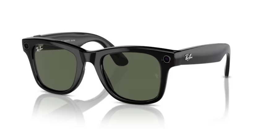 Occhiali da sole Ray-Ban Meta Smart Glasses Wayfarer RW 4006 (601/71) colore nero forma quadrato lenti verde