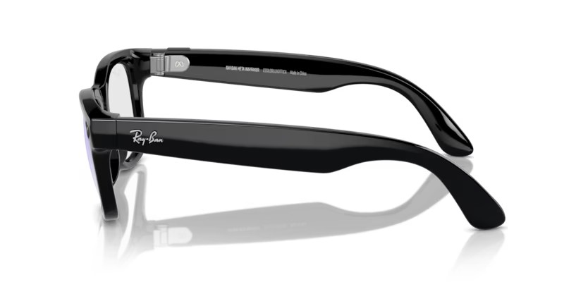 Sonnenbrillen Ray-Ban Meta Smart Glasses Wayfarer RW 4006 (601/SB) farbe nero form quadratisch gläser trasparente
