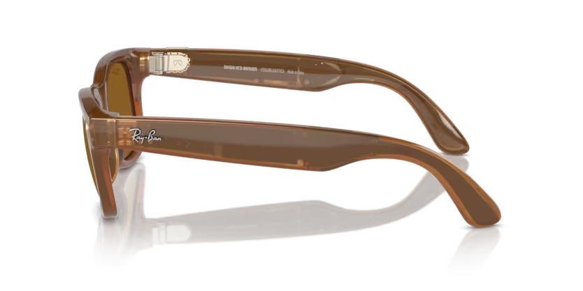 Sonnenbrillen Ray-Ban Meta Smart Glasses Wayfarer RW 4006 (670683) farbe caramello form quadratisch gläser marrone
