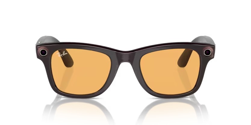 Sonnenbrillen Ray-Ban Meta Smart Glasses Wayfarer RW 4006 (675385) farbe rebel black form quadratisch gläser ambra