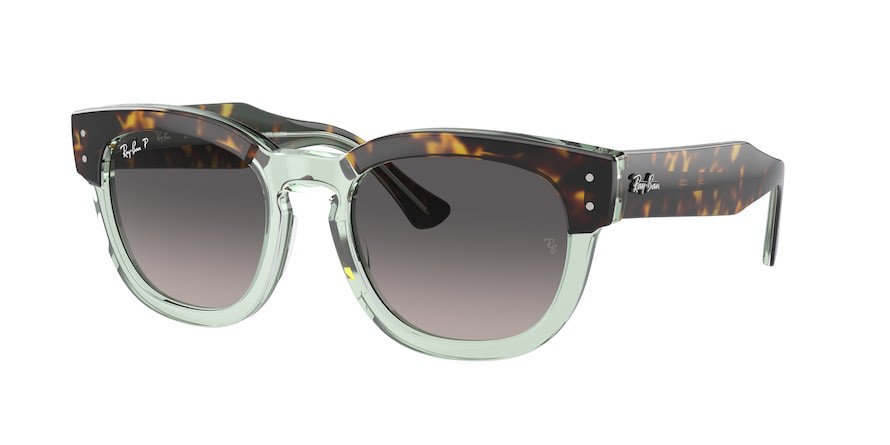 Sunglasses Ray-Ban Mega Hawkeye RB 0298S (1376M3) color havana su verde trasparente shape square lenses grigio