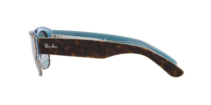Occhiali da sole Ray-Ban Mega Clubmaster RB 0316S (13163M) colore havana su gunmetal forma quadrato lenti blu