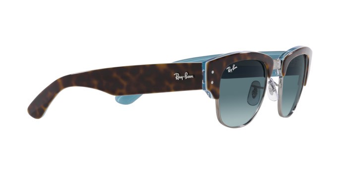 Occhiali da sole Ray-Ban Mega Clubmaster RB 0316S (13163M) colore havana su gunmetal forma quadrato lenti blu