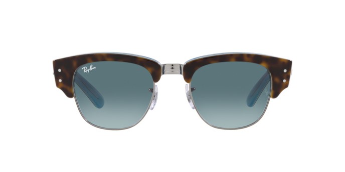 Occhiali da sole Ray-Ban Mega Clubmaster RB 0316S (13163M) colore havana su gunmetal forma quadrato lenti blu