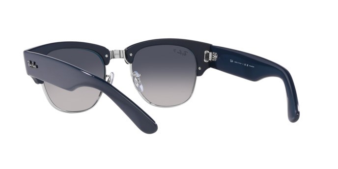Occhiali da sole Ray-Ban Mega Clubmaster RB 0316S (136678) colore blu su argento forma quadrato lenti blu