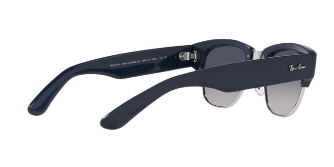 Occhiali da sole Ray-Ban Mega Clubmaster RB 0316S (136678) colore blu su argento forma quadrato lenti blu