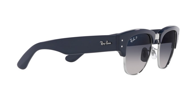 Occhiali da sole Ray-Ban Mega Clubmaster RB 0316S (136678) colore blu su argento forma quadrato lenti blu