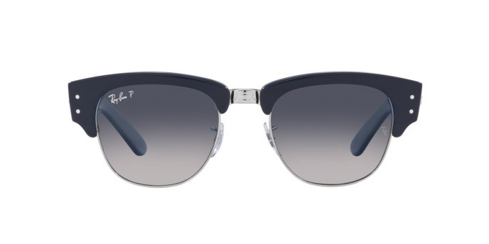Occhiali da sole Ray-Ban Mega Clubmaster RB 0316S (136678) colore blu su argento forma quadrato lenti blu
