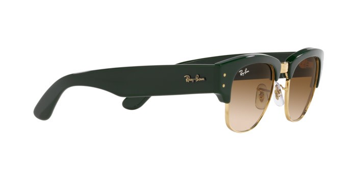 Sonnenbrillen Ray-Ban Mega Clubmaster RB 0316S (136851) farbe verde su oro form quadratisch gläser marrone chiaro
