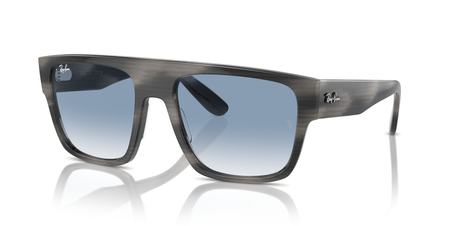 Sonnenbrillen Ray-Ban Drifter RB 0360S (14043F) farbe striato grigio form quadratisch gläser clear & blue
