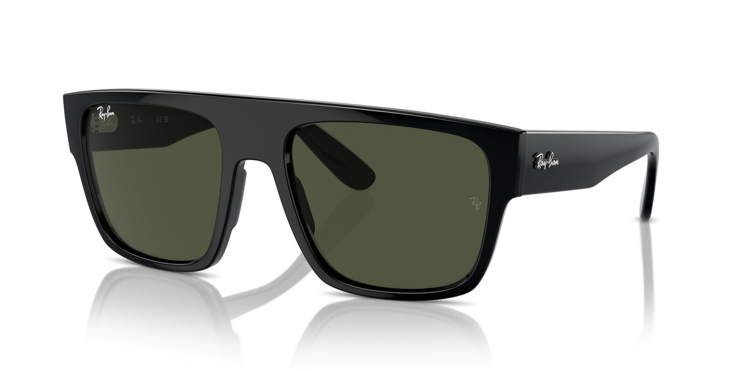 Sonnenbrillen Ray-Ban Drifter RB 0360S (901/31) farbe nero form quadratisch gläser verde