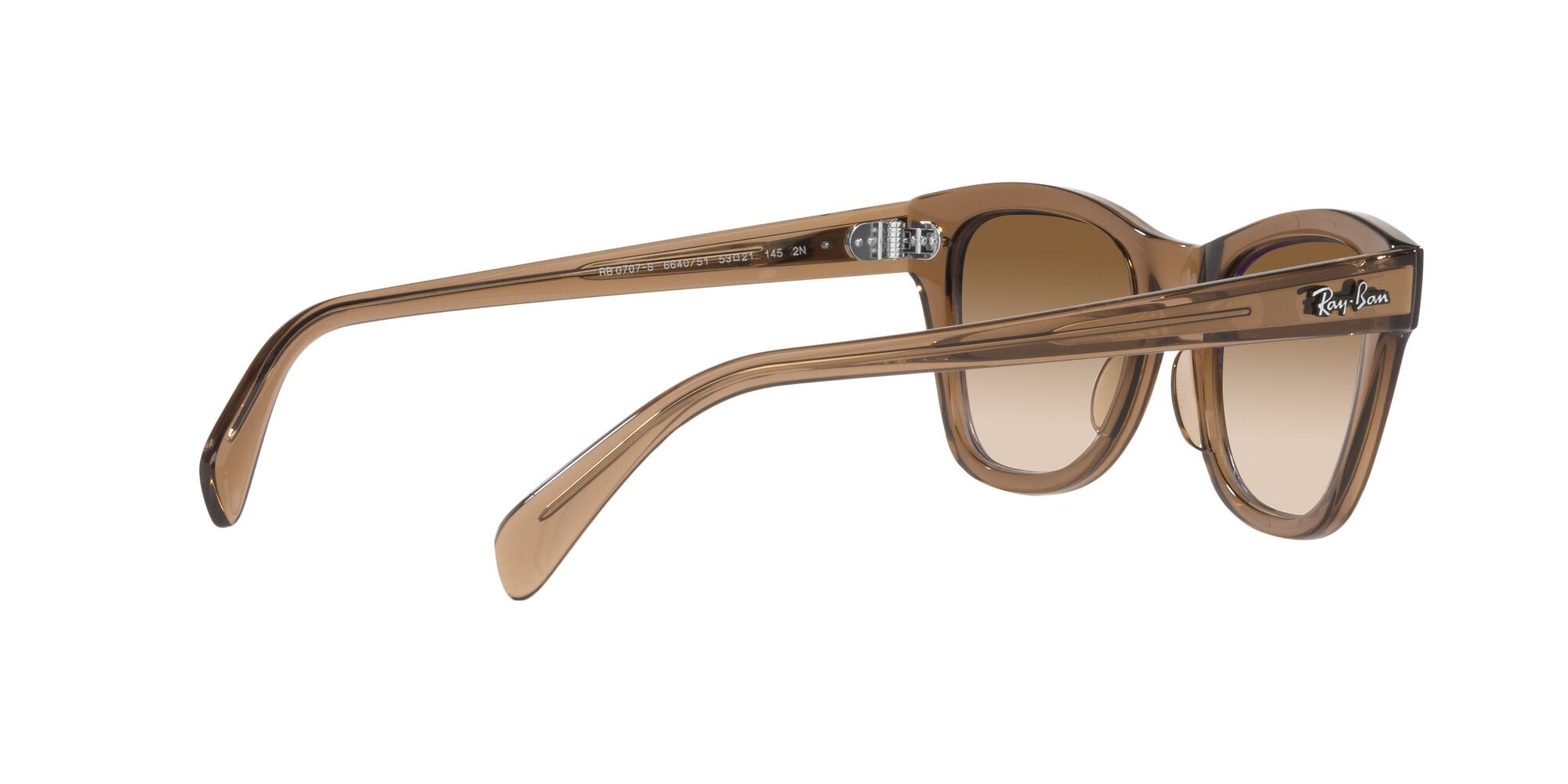 Sonnenbrillen Ray-Ban RB 0707S (664051) farbe marrone chiaro trasparente form quadratisch gläser marrone sfumato
