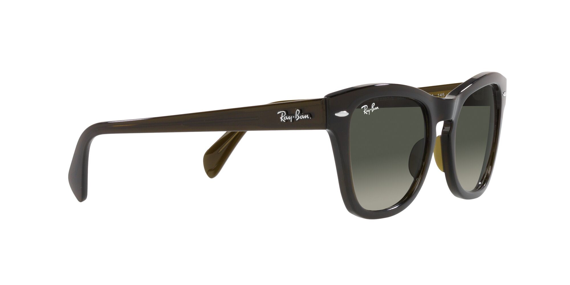 Sonnenbrillen Ray-Ban RB 0707S (664271) farbe verde oliva trasparente form quadratisch gläser grigio