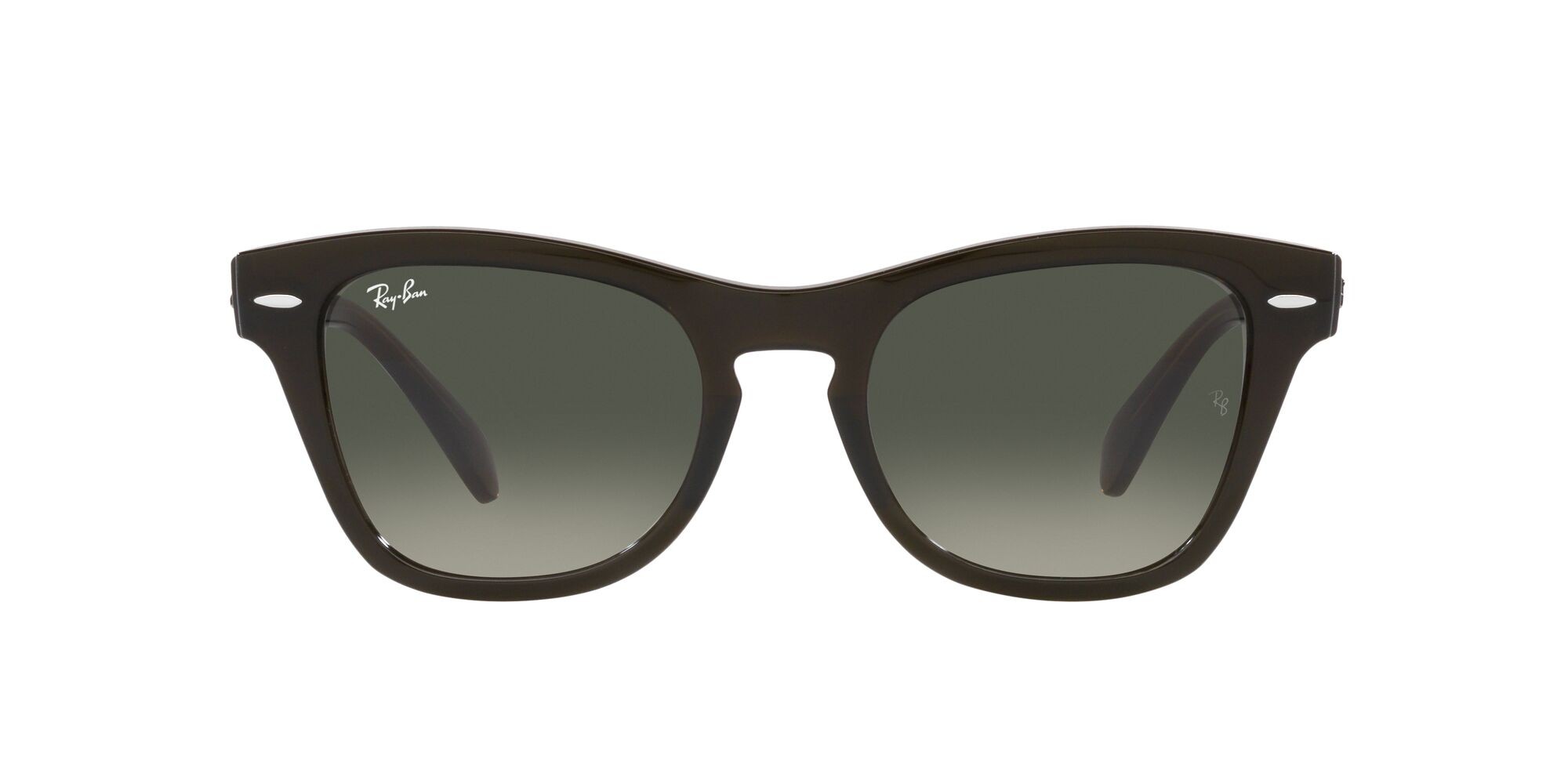 Sonnenbrillen Ray-Ban RB 0707S (664271) farbe verde oliva trasparente form quadratisch gläser grigio