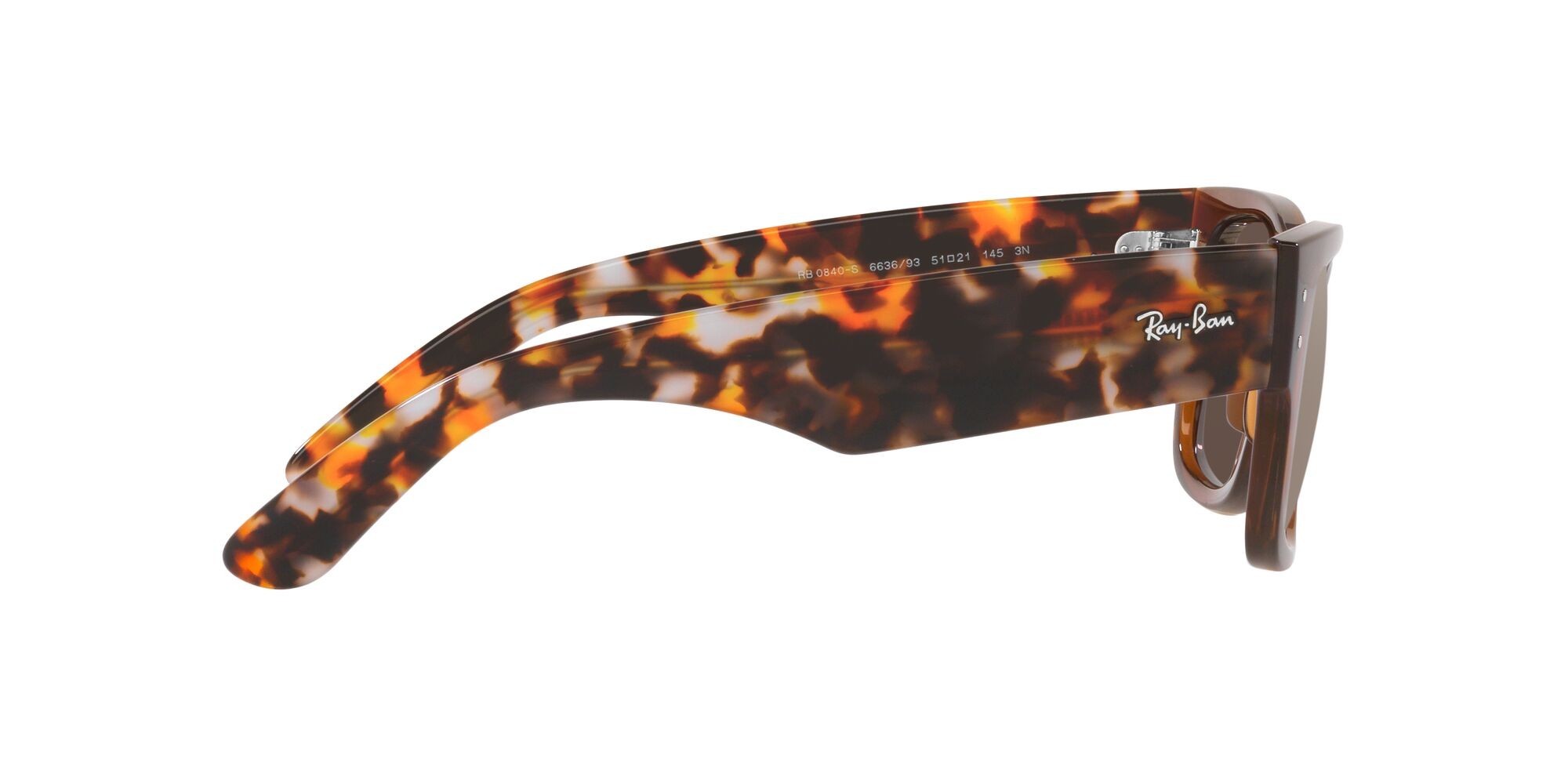 Sonnenbrillen Ray-Ban Mega Wayfarer RB 0840S (663693) farbe marrone trasparente form quadratisch gläser marrone chiaro specchiato oro