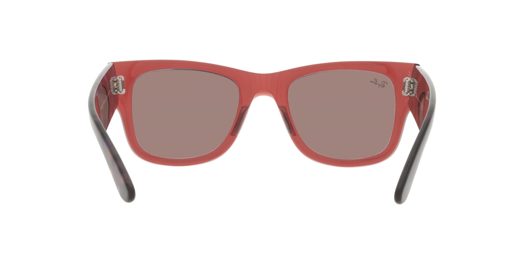 Occhiali da sole Ray-Ban Mega Wayfarer RB 0840S (66372K) colore rosa trasparente forma quadrato lenti rosso