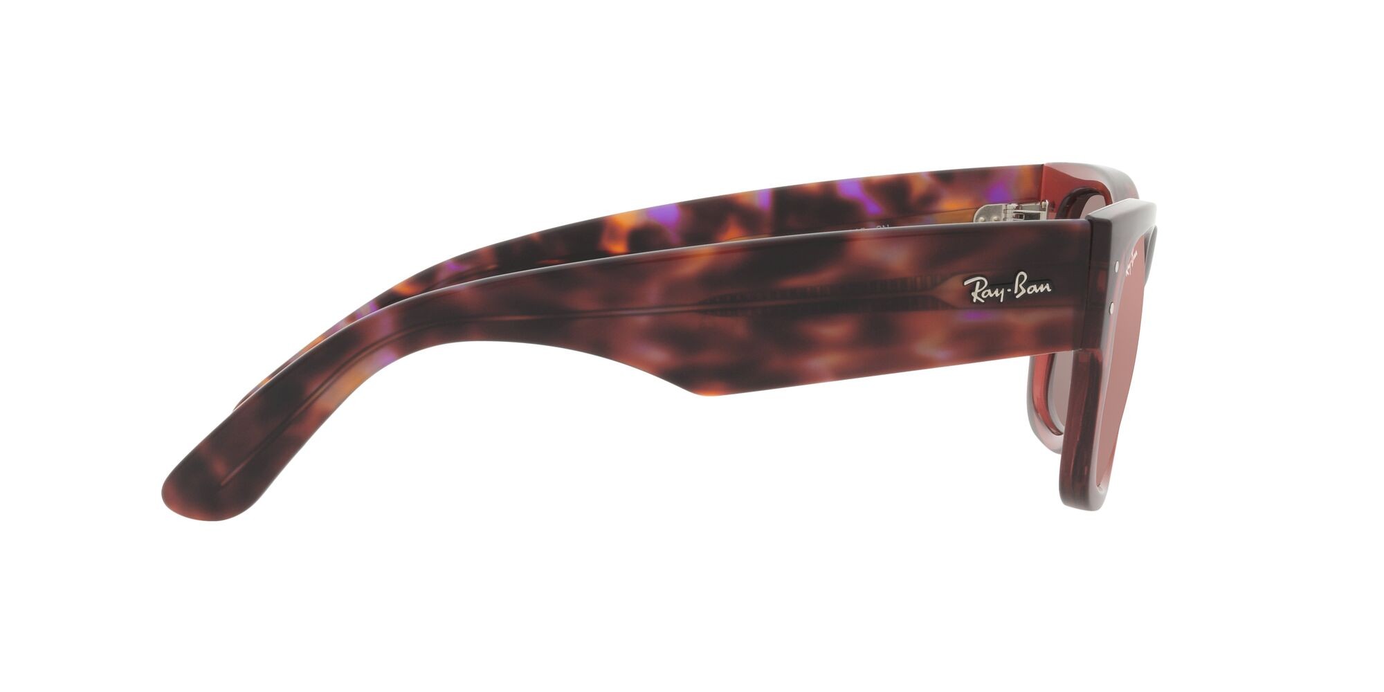 Occhiali da sole Ray-Ban Mega Wayfarer RB 0840S (66372K) colore rosa trasparente forma quadrato lenti rosso